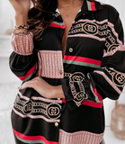 Elegant Temperament Long Sleeve Printed Shirt