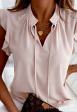Solid Color Women'S Pink V-Neck Sleeveless Top