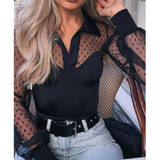 Sexy Solid Color Long Sleeved Shirt Top