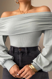 Fashion Sexy One-shoulder Long Sleeve Top
