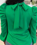 Design Women's Long Sleeve Puff Sleeve Shirt Top