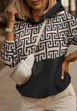 Long Sleeve Contrasting Patchwork Pattern Sweater