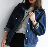 Loose Long-Sleeved Denim Jacket