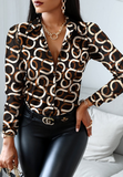 Fashion Sexy Print Long Sleeve Shirt