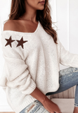 Solid Color Temperament Women'S V-Neck Long Sleeve Sweater