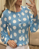 Solid Color Long Sleeve Chiffon Slim Top
