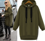 Solid color long-sleeved sweater