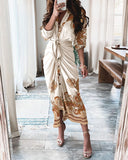 Casual Long Sleeve Print Dress