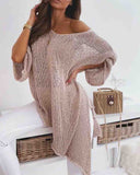 Loose Long-Sleeved Knitting Shirt Tops