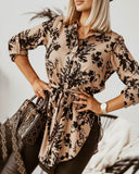Fashion Print Long Sleeve Cardigan Shirt Top