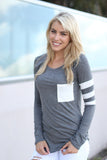 Round neck long sleeve T-shirt
