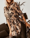 Fashion Print Long Sleeve Cardigan Shirt Top