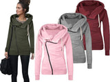 Women hoodies sweatshirts zipper Long Sleeve Warm Female Hoodies