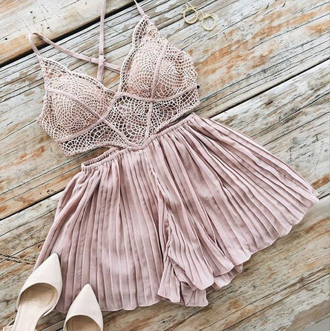 Sexy Pink Backless Jumpsuits