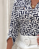 Elegant Black Printed Long Sleeve Shirt