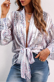 Loose Long-Sleeved Cardigan Printed Shirt