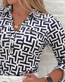 Elegant Black Printed Long Sleeve Shirt