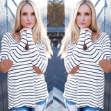 Fashion V-neck long-sleeved T-shirt