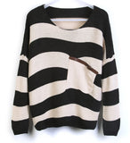 Loose Stitching Striped Sweater