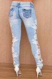 Design Lace Embroidery Jeans