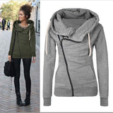 Women hoodies sweatshirts zipper Long Sleeve Warm Female Hoodies