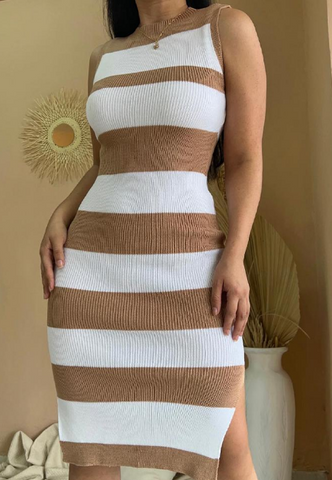Fashion Sexy Stripe Sleeveless Dress