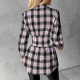 Long Sleeves Temperament Women Plaid Shirt