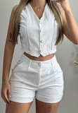 Elegant Women'S Clothing Design Sleeveless Two Piece Set