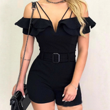 Sexy V-Neck Sling Black Jumpsuit