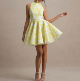 Fashion Sleeveless High Waist Backless Printed Dress