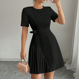 Fashion Temperament Splicing Short Sleeved Dress
