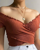 Fashion One Shoulder Short Sleeve Top