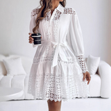 Lace Splicing Long Sleeved Dress