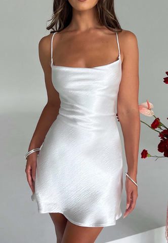 Elegant Temperament Solid Color Women'S Sling Dress