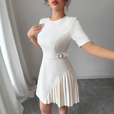 Fashion Temperament Splicing Short Sleeved Dress