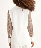 Elegant Sequin Patchwork Casual Long Sleeve Shirt