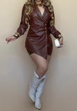Long Sleeved Design Slim Hip Hugging Dress