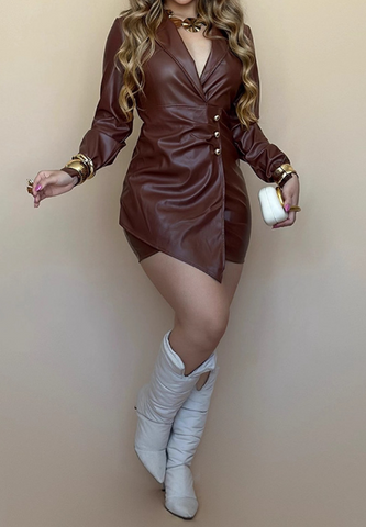 Long Sleeved Design Slim Hip Hugging Dress