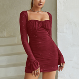 Fashion Backless Long Sleeve Dress