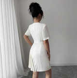 Fashion Temperament Splicing Short Sleeved Dress
