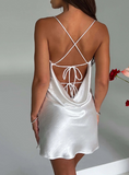 Elegant Temperament Solid Color Women'S Sling Dress