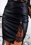 Lace Zipper Slimming Sexy Buttock Wrap Skirt