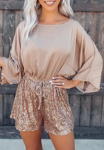 Long Sleeved Fashion Women'S Sequin Jumpsuit