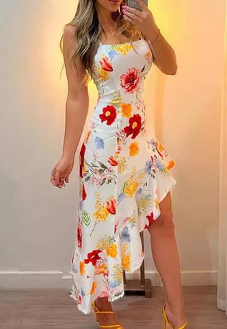 Sling Flowers Sexy Sleeveless Dress