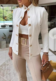 Temperament White Long Sleeved Slim Jacket