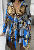 Women Long Sleeve Fashion Printed Dress