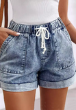 Women'S Light Blue Denim Shorts