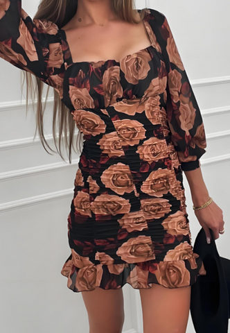 Casual Women'S Printed Long Sleeved Dress