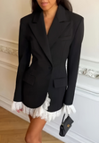 Fashion Women'S Long Sleeved Lace Splicing Dress