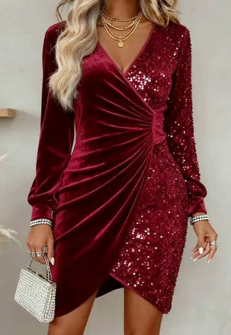 Sexy Fashion V-Neck Glitter Dress